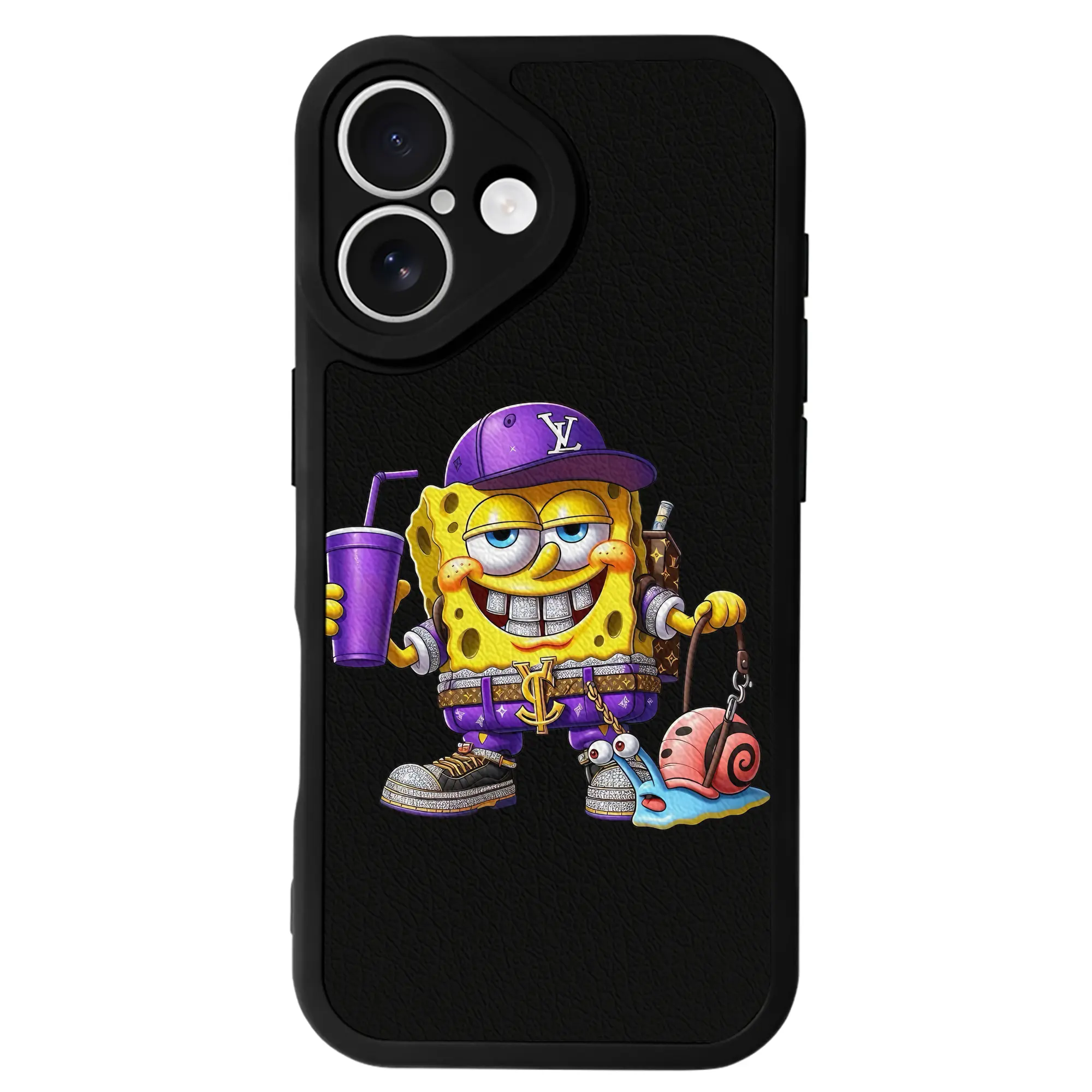 スポンジボブ グッズ スポンジボブ - IPhone 16シリーズ対応 ・ シリコンスマホケース ・ レザー調 ・ 高精度フィット ・ 耐衝撃 ・ ワイヤレス充電対応 ・ 精密カット